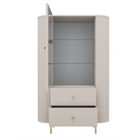 Witryna beżowa zaokrąglone boki frez 112 OLIVO